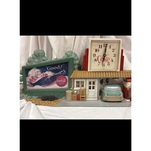 Vintage 1990 Burwood Coke Coca Cola Garage Service Gas Station Wall Clock